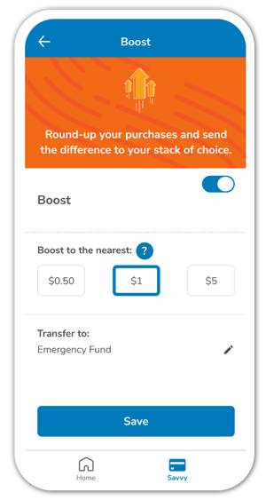 Savvy-emergency-fund-boost-app